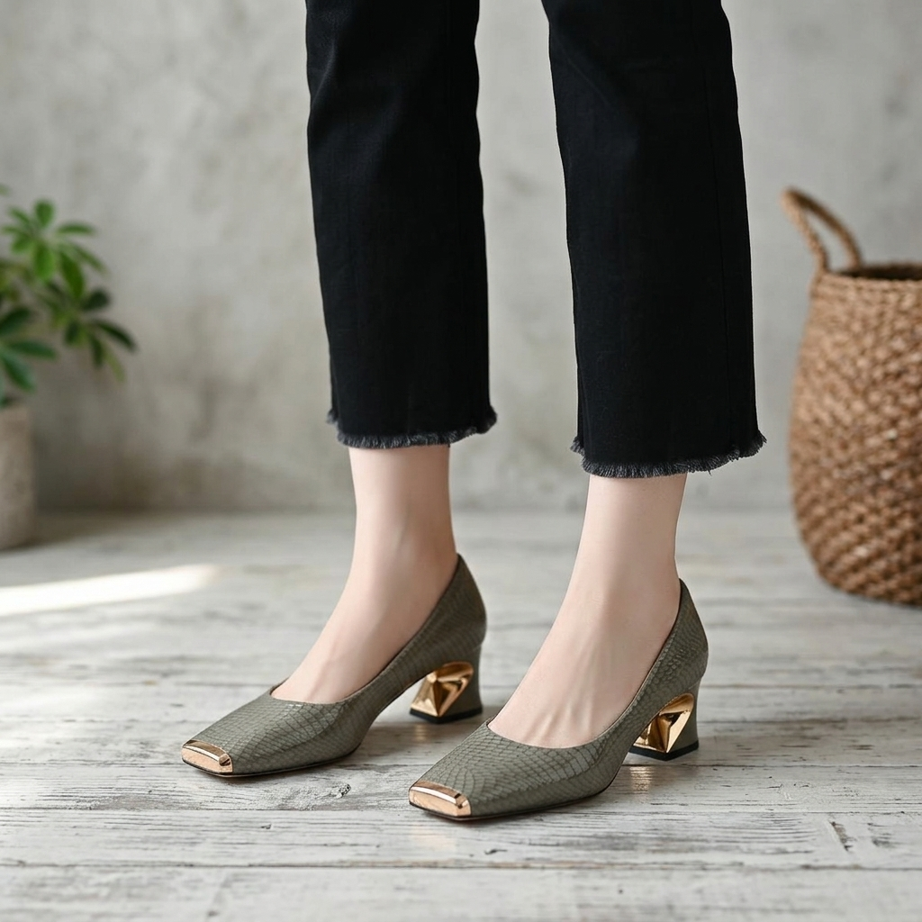 Nolan Sculpted Block-Heel Pump | Hudson & Wells