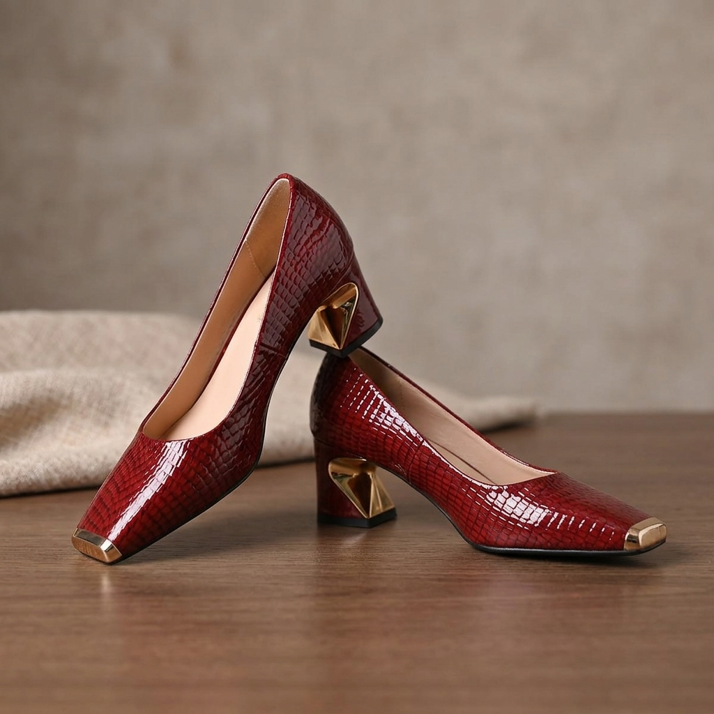 Nolan Sculpted Block-Heel Pump | Hudson & Wells