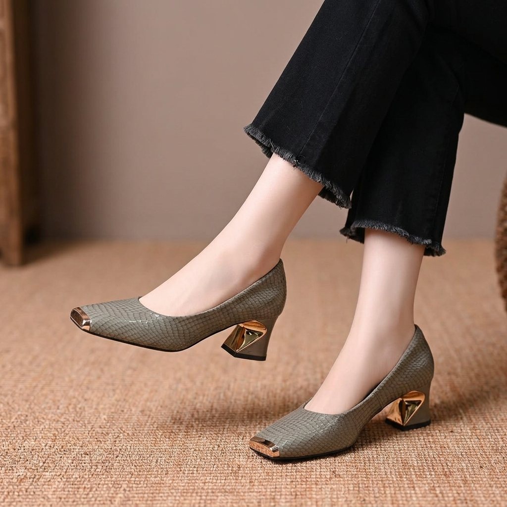 Nolan Sculpted Block-Heel Pump | Hudson & Wells