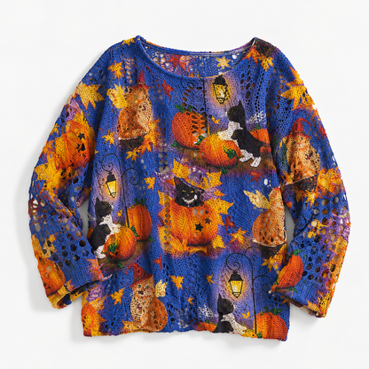 Noreen Stretch Halloween Knit Top | Hudson & Wells