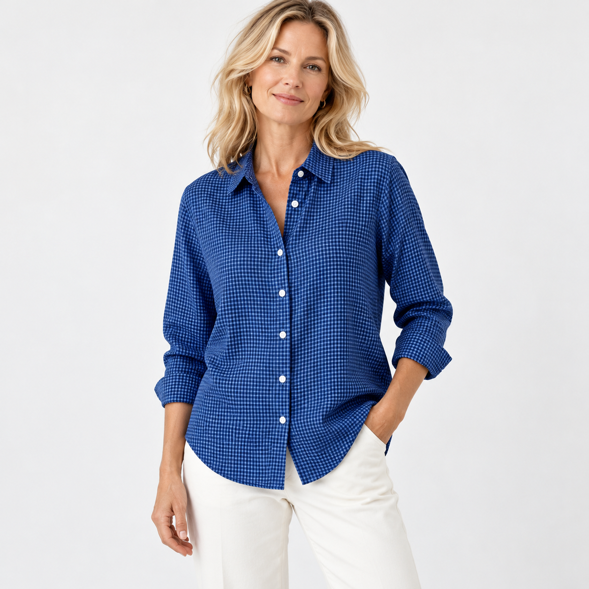 Penny Relaxed Fit Button-Down Shirt — Blue | Hudson & Wells