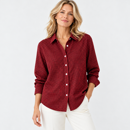 Penny Relaxed Fit Button-Down Shirt — Burgundy | Hudson & Wells