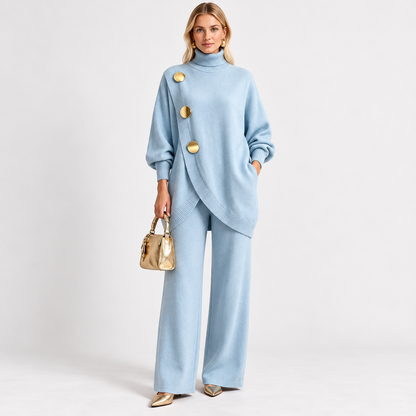 Phoebe Lightweight Sweater and Pants Set — Light Blue | Hudson & Wells