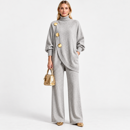 Phoebe Lightweight Sweater and Pants Set — Light Grey | Hudson & Wells