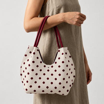 Polly Stretch Shoulder Bag, Polka Dot Pattern | Hudson & Wells