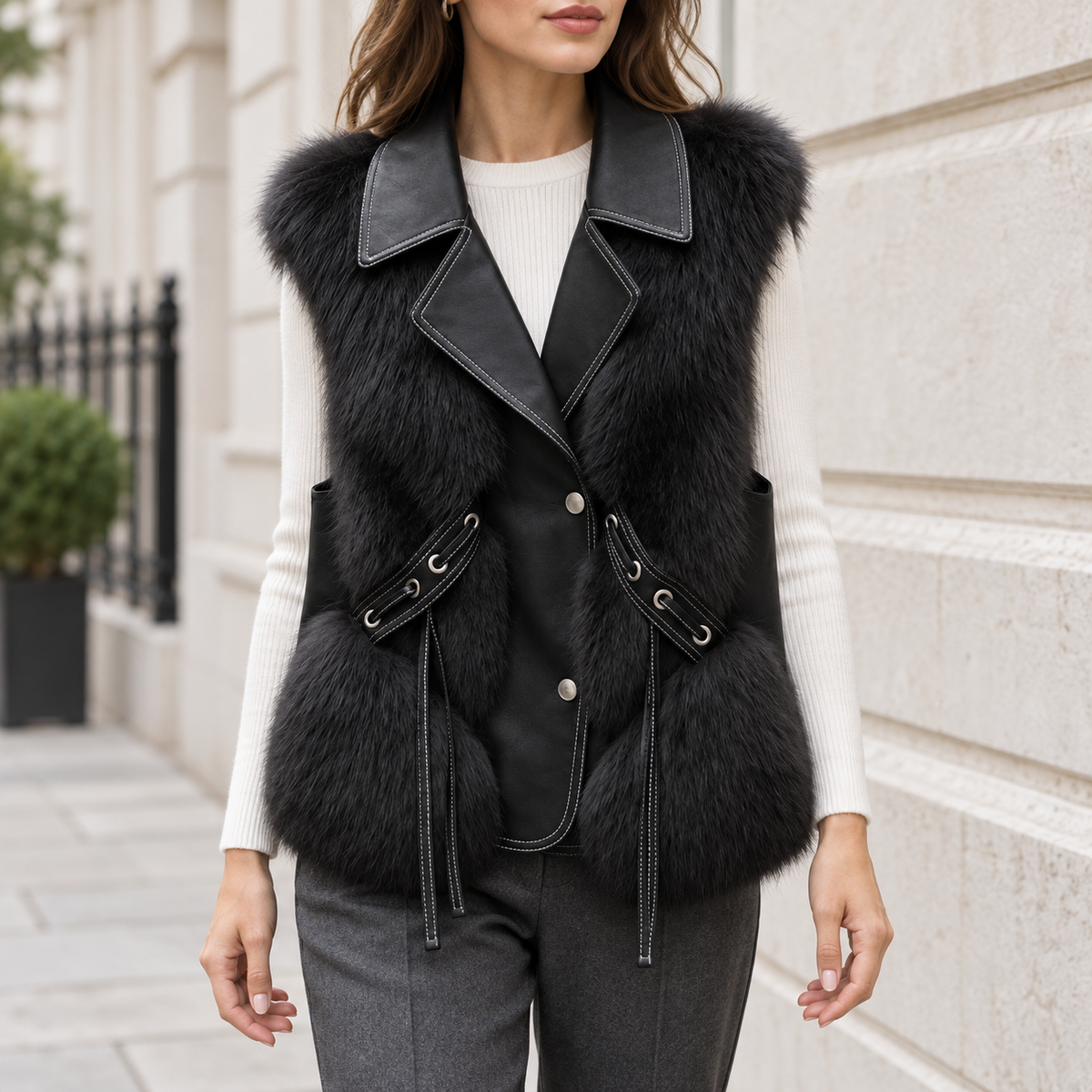 Preston Mixed-Texture Vest | Hudson & Wells