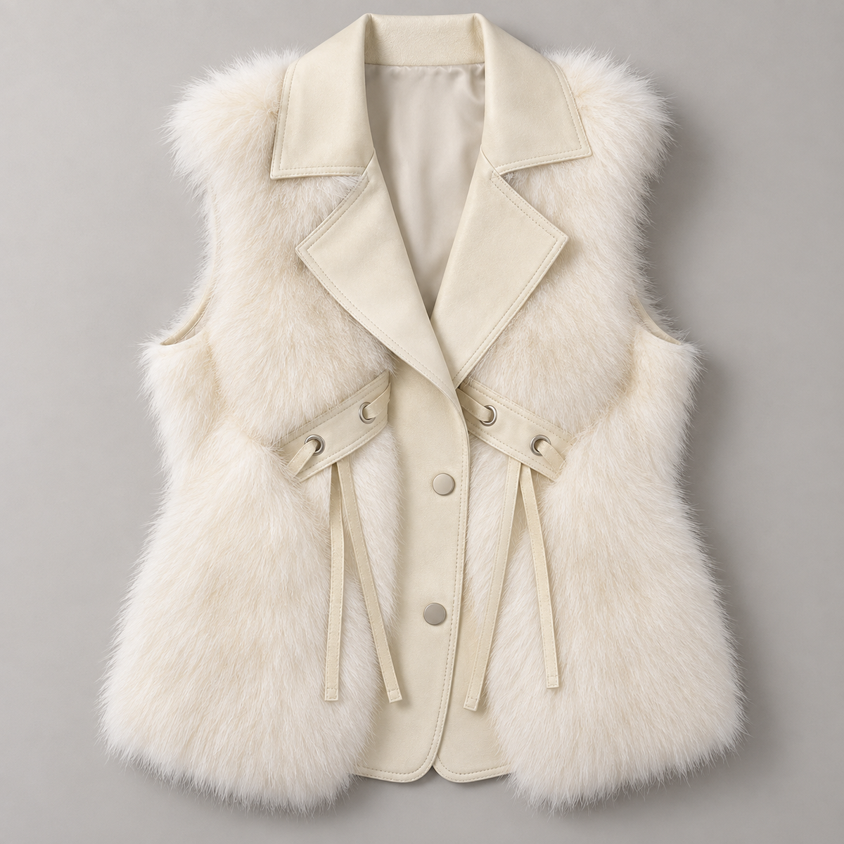 Preston Mixed-Texture Vest — White | Hudson & Wells
