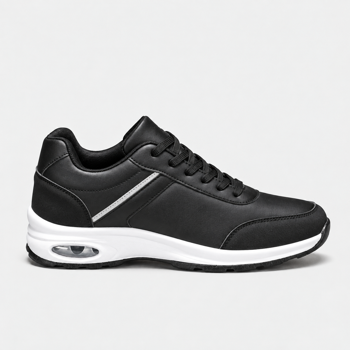 Preston Paneled Sneaker — Black | Hudson & Wells
