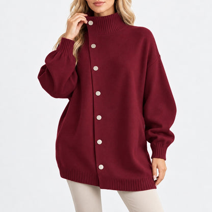 Prudence Relaxed Fit Longline Cardigan — Burgundy | Hudson & Wells