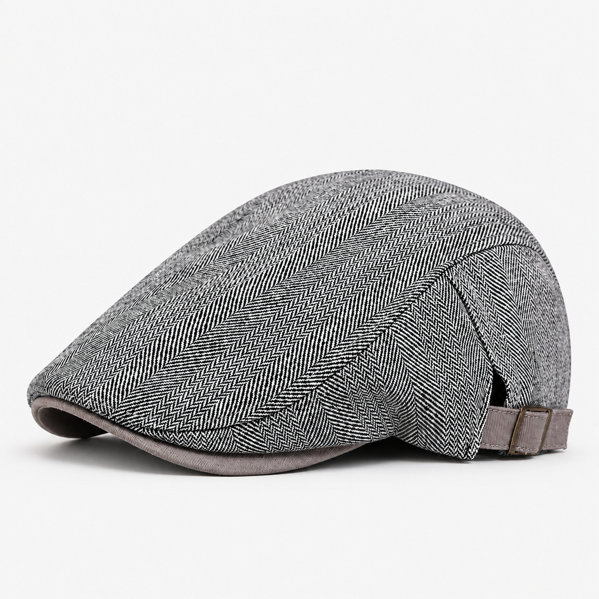 Quentin men's driving cap in Gray – square side view