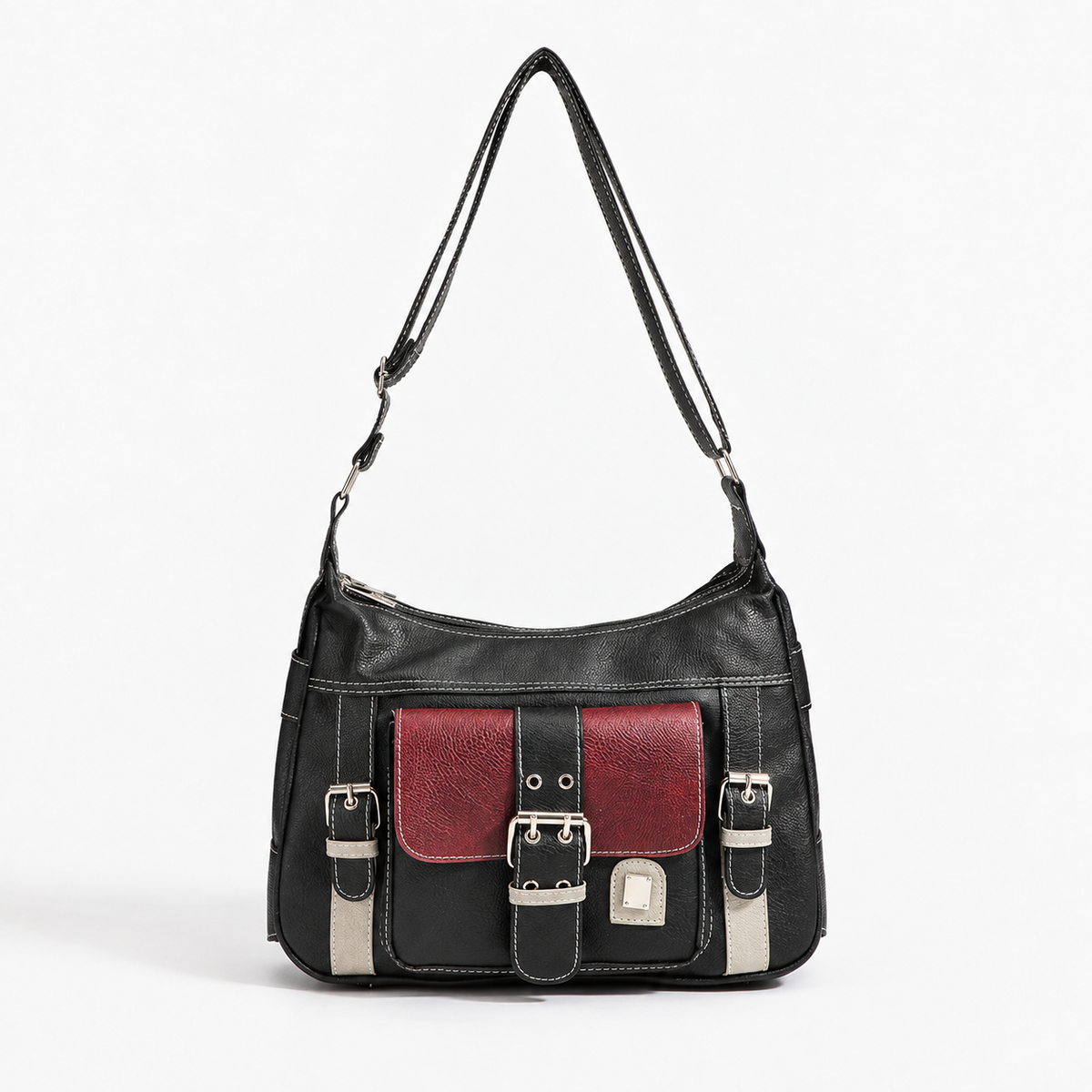 Ramona Women's Soft Buckle-Front Crossbody Bag, Zip Top | Hudson & Wells
