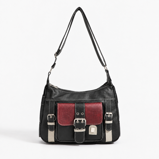 Ramona Women's Soft Buckle-Front Crossbody Bag, Zip Top | Hudson & Wells