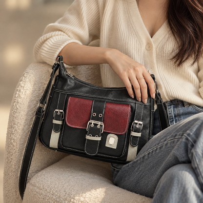 Ramona Women's Soft Buckle-Front Crossbody Bag, Zip Top | Hudson & Wells