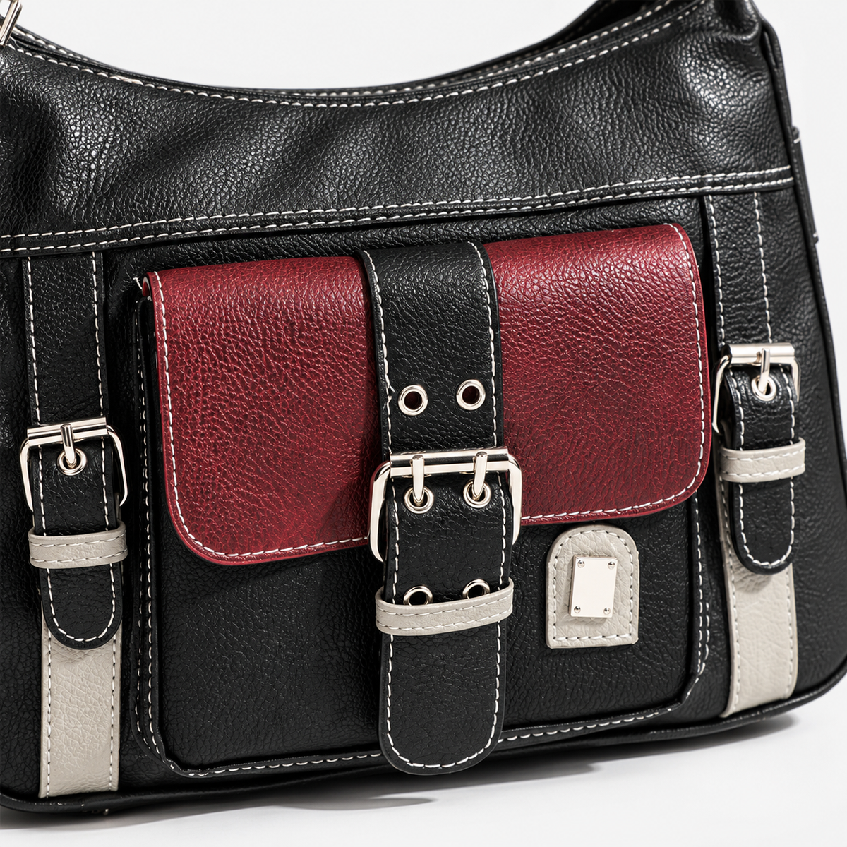 Ramona Women's Soft Buckle-Front Crossbody Bag, Zip Top | Hudson & Wells