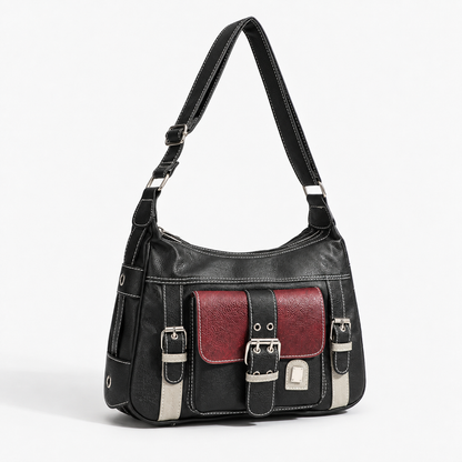 Ramona Women's Soft Buckle-Front Crossbody Bag, Zip Top | Hudson & Wells