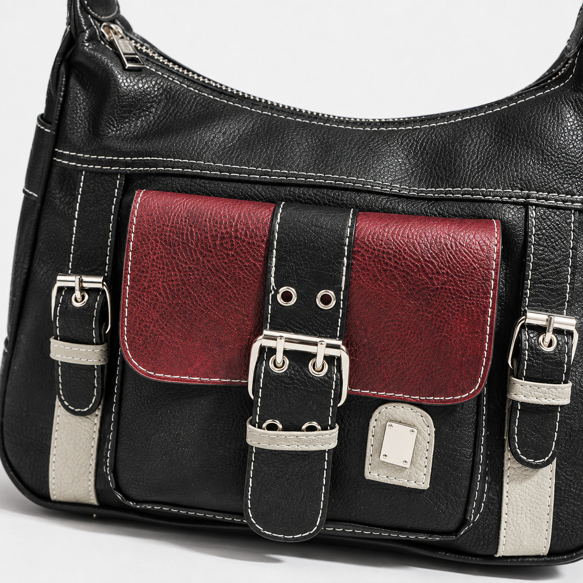 Ramona Women's Soft Buckle-Front Crossbody Bag, Zip Top | Hudson & Wells