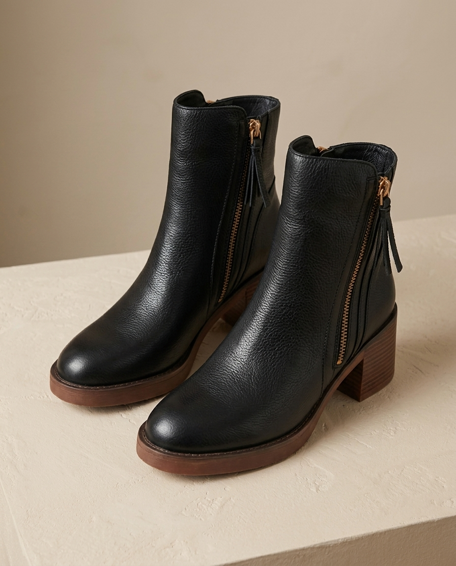 Raven Side-Zip Block Heel | Hudson & Wells
