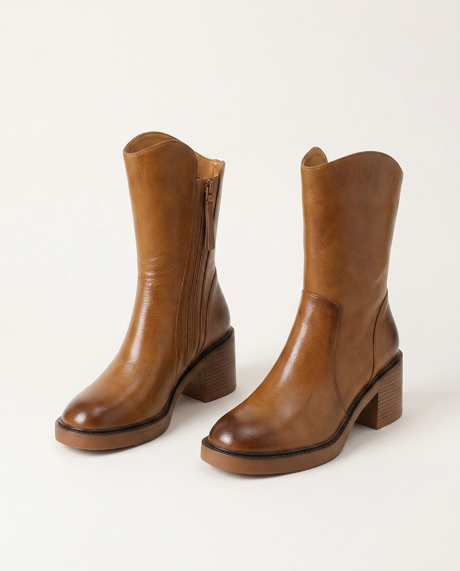 Raven Side-Zip Block Heel | Hudson & Wells