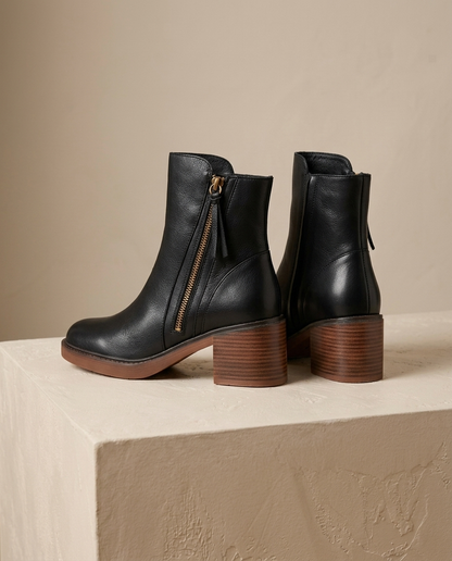 Raven Side-Zip Block Heel | Hudson & Wells