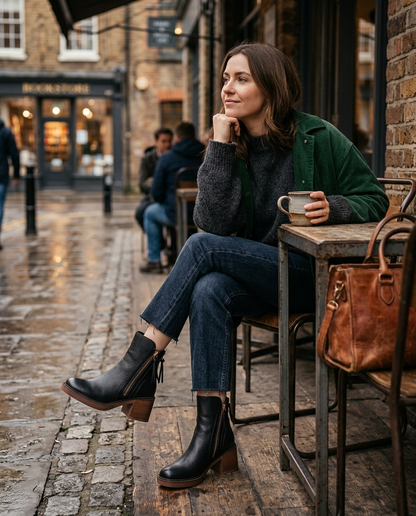 Raven Side-Zip Block Heel | Hudson & Wells