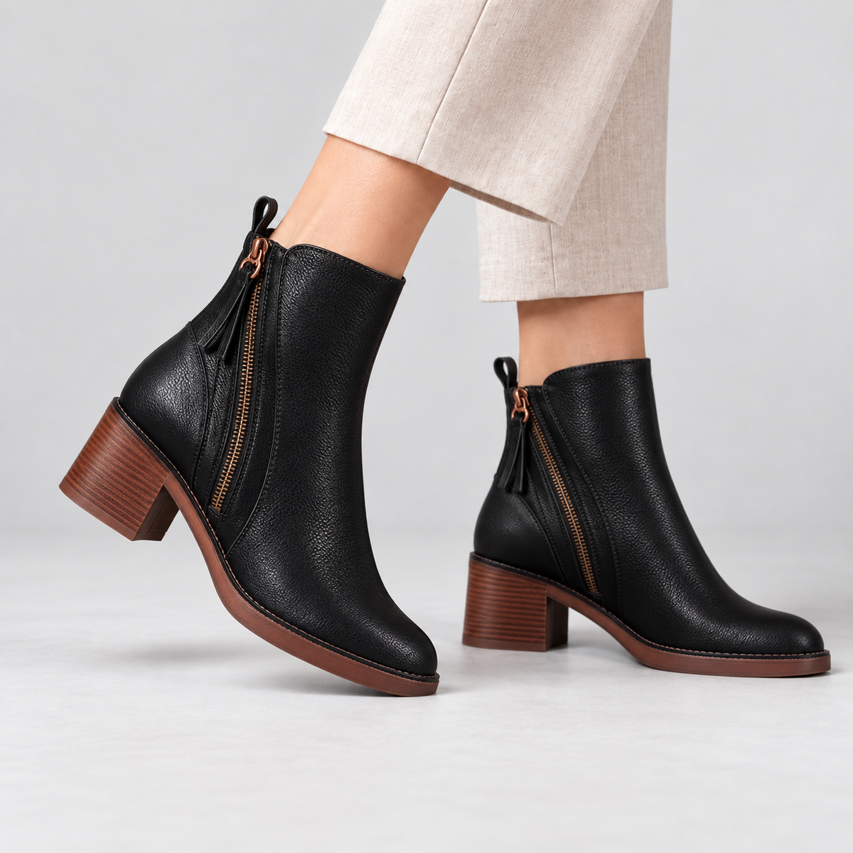 Raven Side-Zip Block Heel | Hudson & Wells