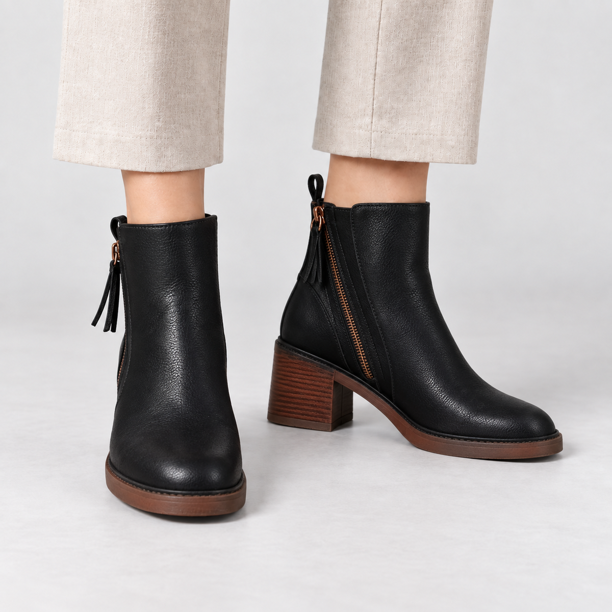 Raven Side-Zip Block Heel | Hudson & Wells