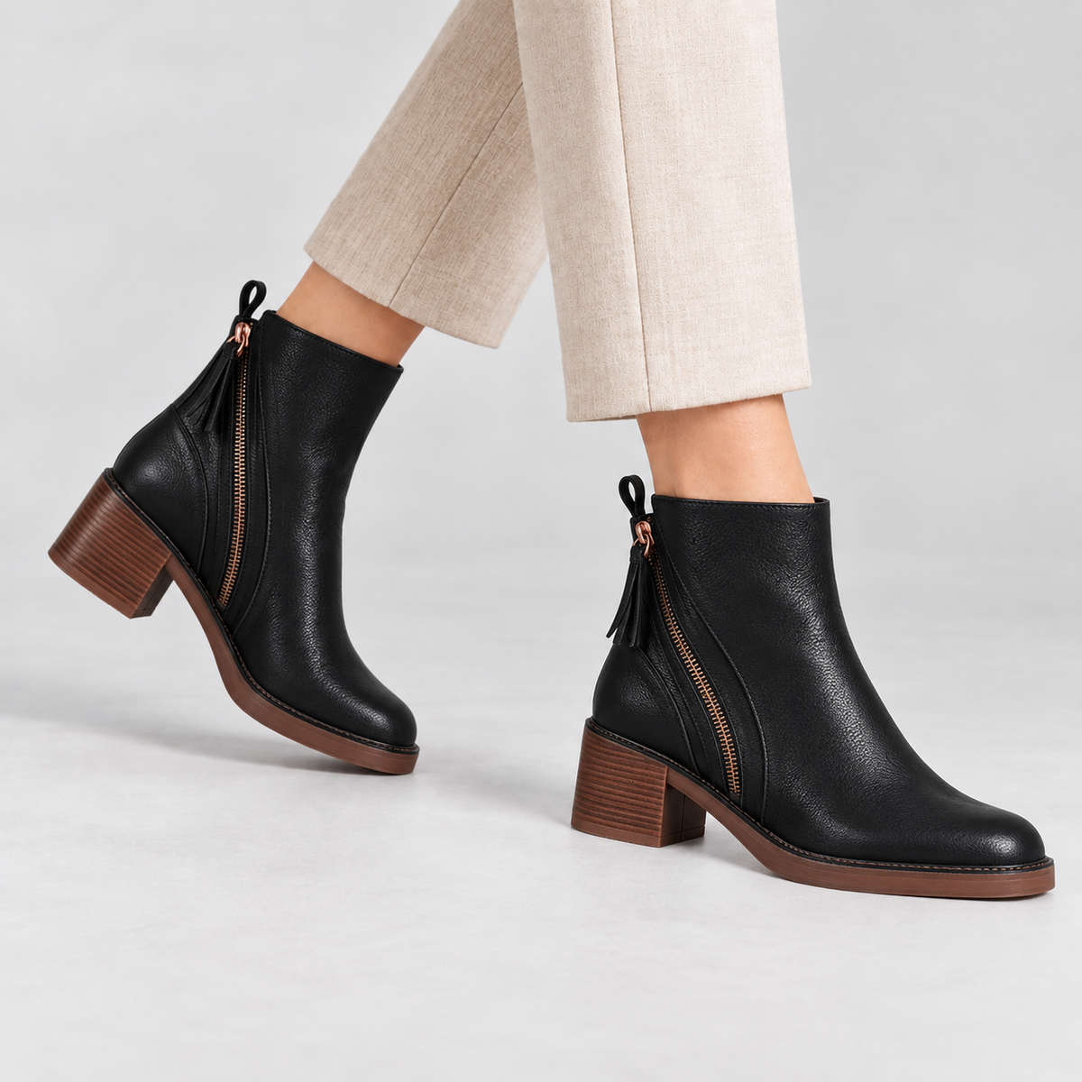 Raven Side-Zip Block Heel | Hudson & Wells