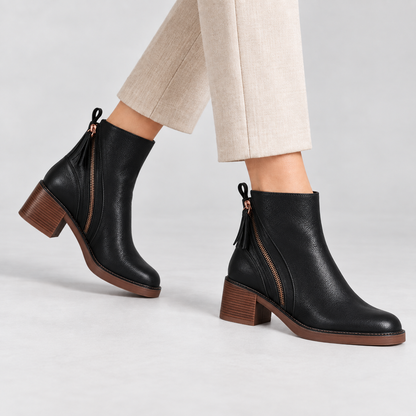 Raven Side-Zip Block Heel | Hudson & Wells