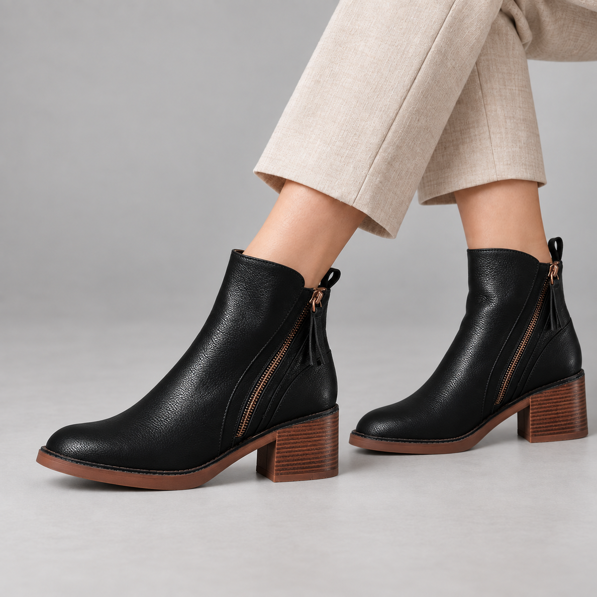 Raven Side-Zip Block Heel | Hudson & Wells