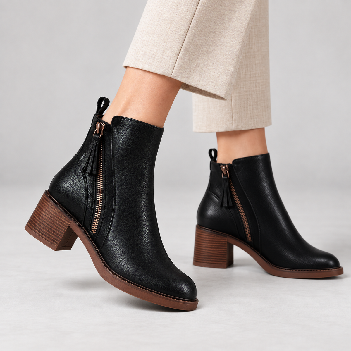 Raven Side-Zip Block Heel | Hudson & Wells