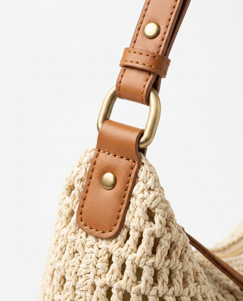 Capri Crochet Shoulder Bag - detail_macro 8