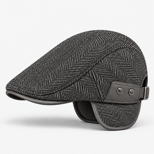 Roscoe men's driving cap in Gray – square side view