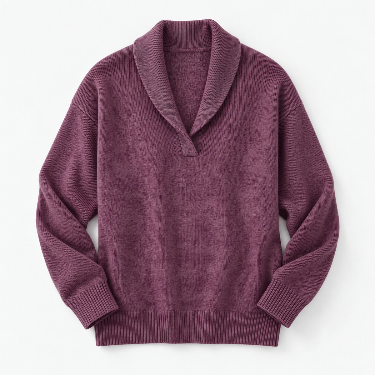 Rowena Relaxed Fit Shawl-Collar V-Neck Sweater | Hudson & Wells