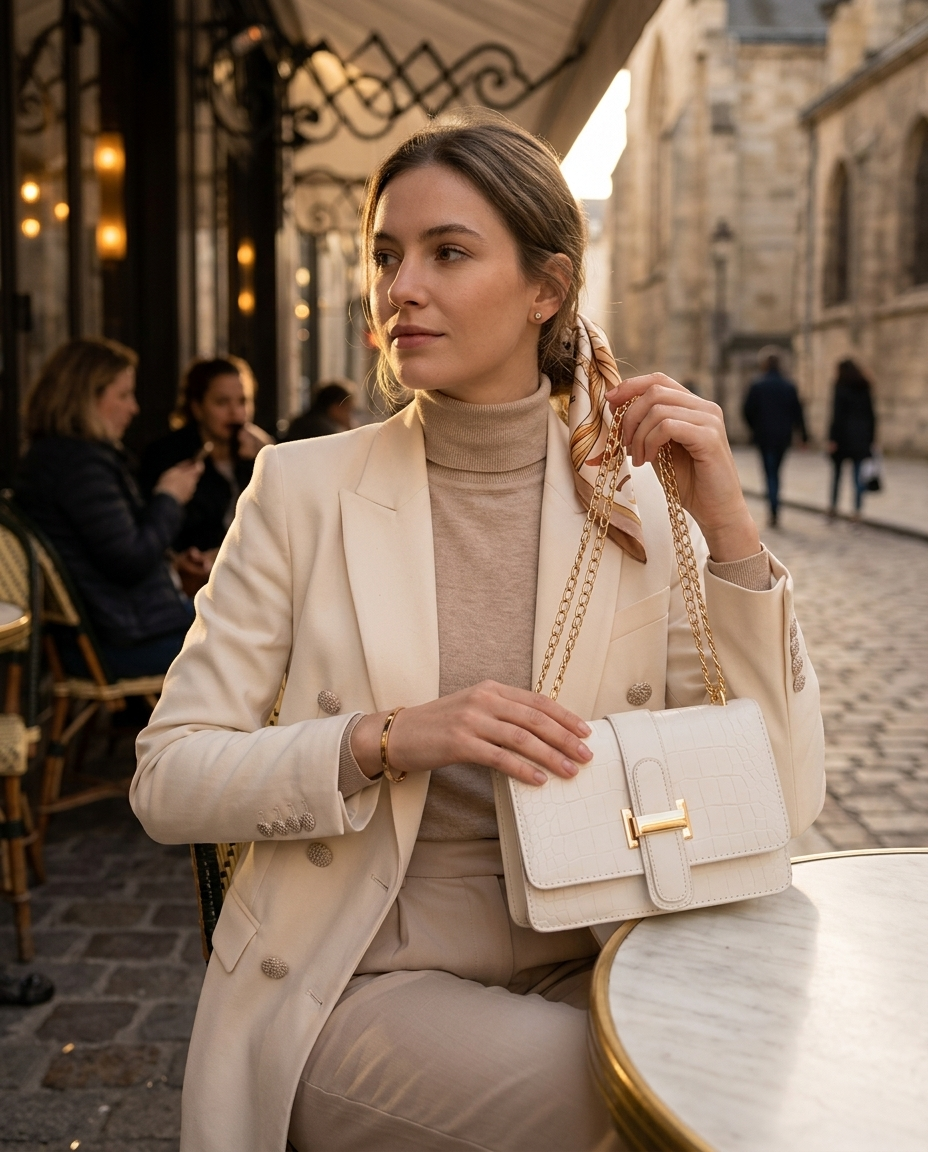 Sorrento Croc-Embossed Crossbody - lifestyle 14
