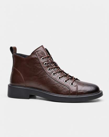 Silas Cap-Toe Lace-Up Boot — Brown | Hudson & Wells