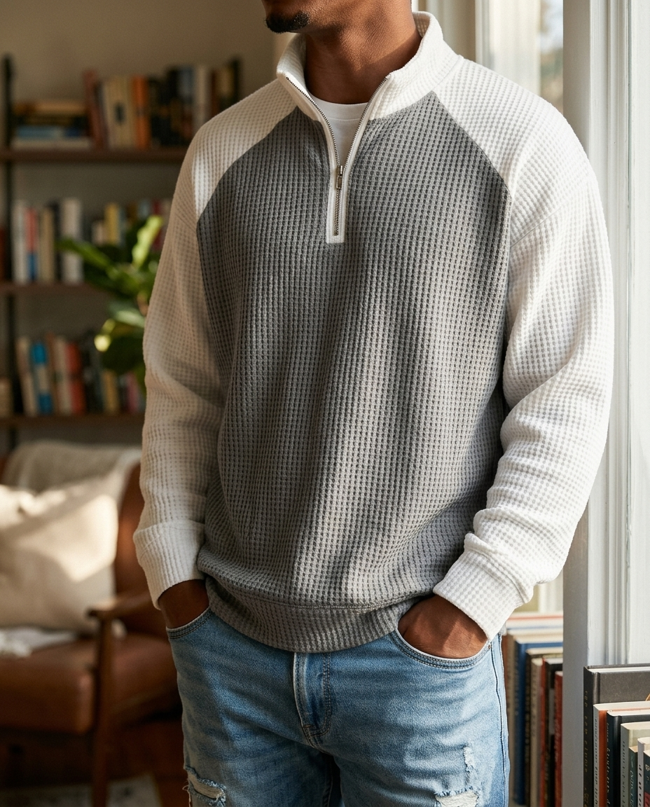 Silas Waffle Quarter-Zip | Hudson & Wells