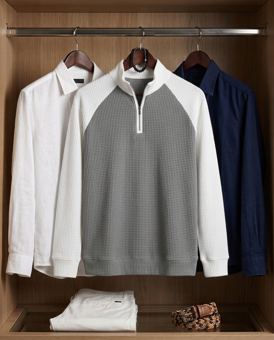 Silas Waffle Quarter-Zip | Hudson & Wells