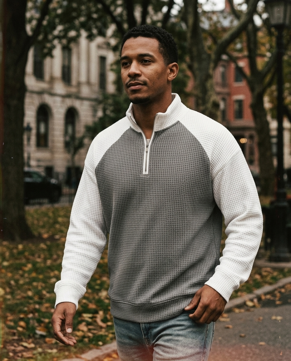 Silas Waffle Quarter-Zip | Hudson & Wells