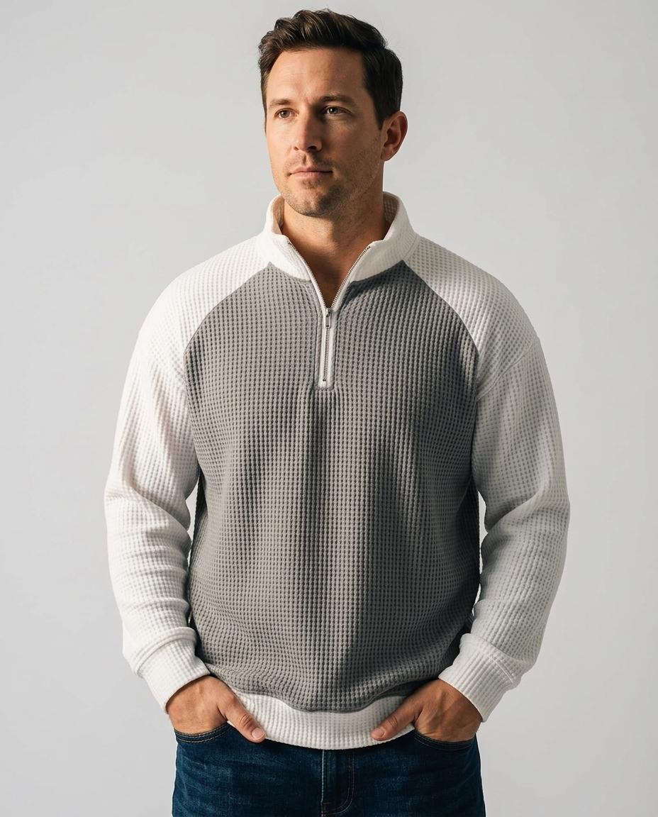 Silas Waffle Quarter-Zip | Hudson & Wells