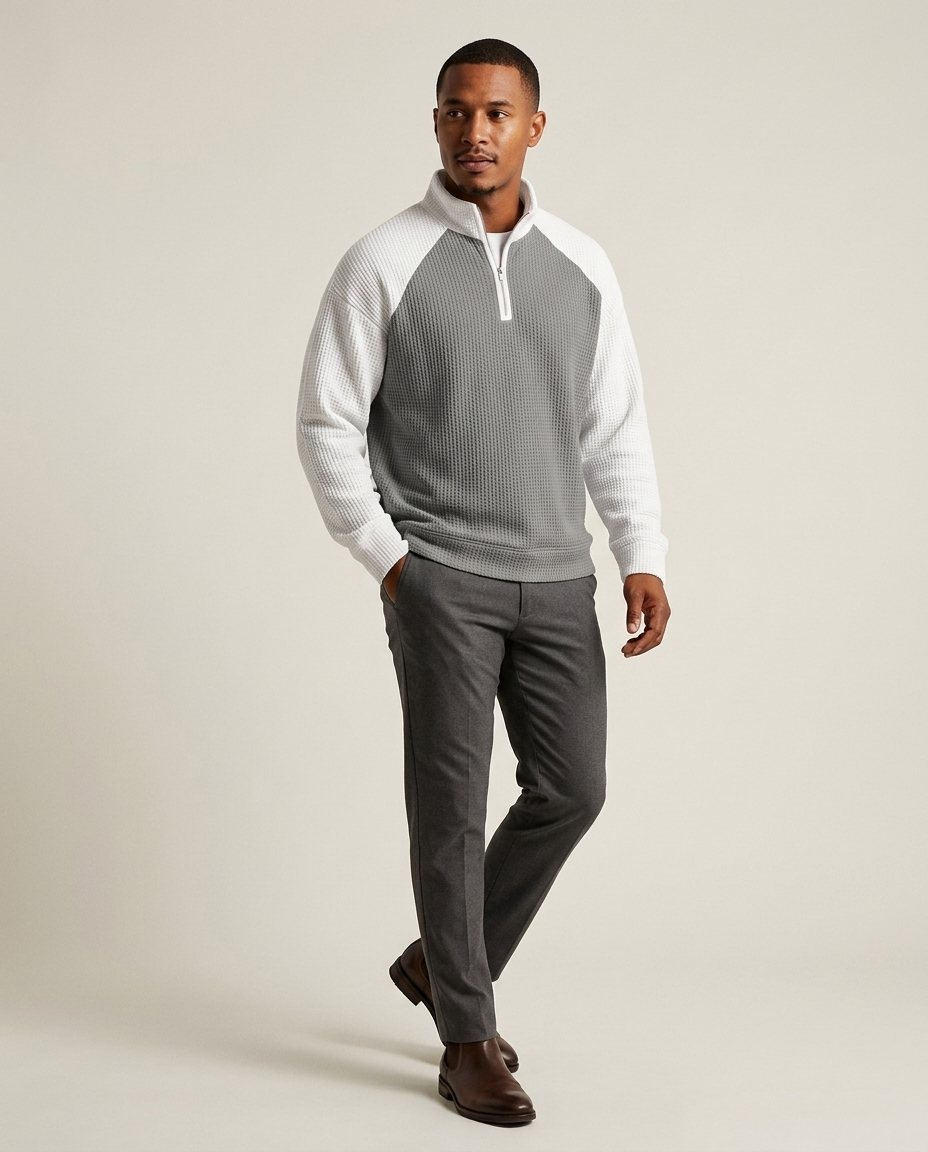 Silas Waffle Quarter-Zip | Hudson & Wells