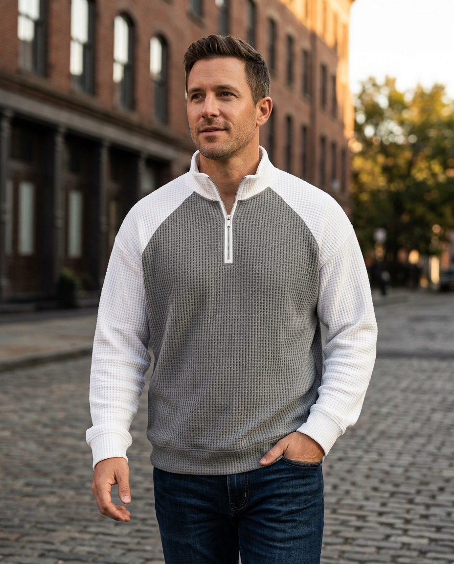 Silas Waffle Quarter-Zip | Hudson & Wells