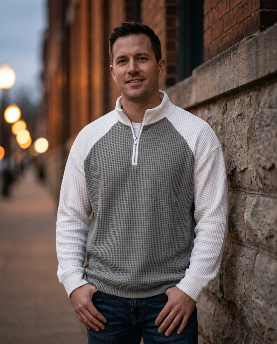 Silas Waffle Quarter-Zip | Hudson & Wells