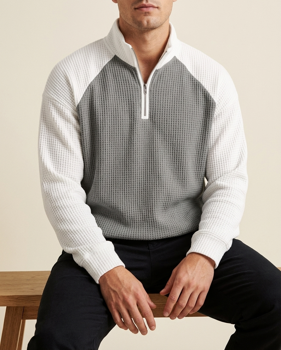 Silas Waffle Quarter-Zip | Hudson & Wells
