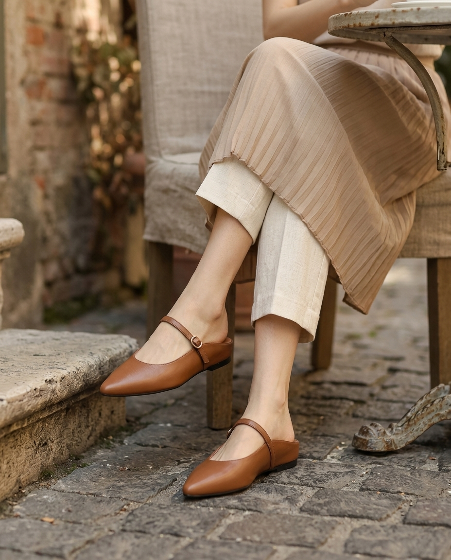 Smooth Leather Mule | Hudson & Wells