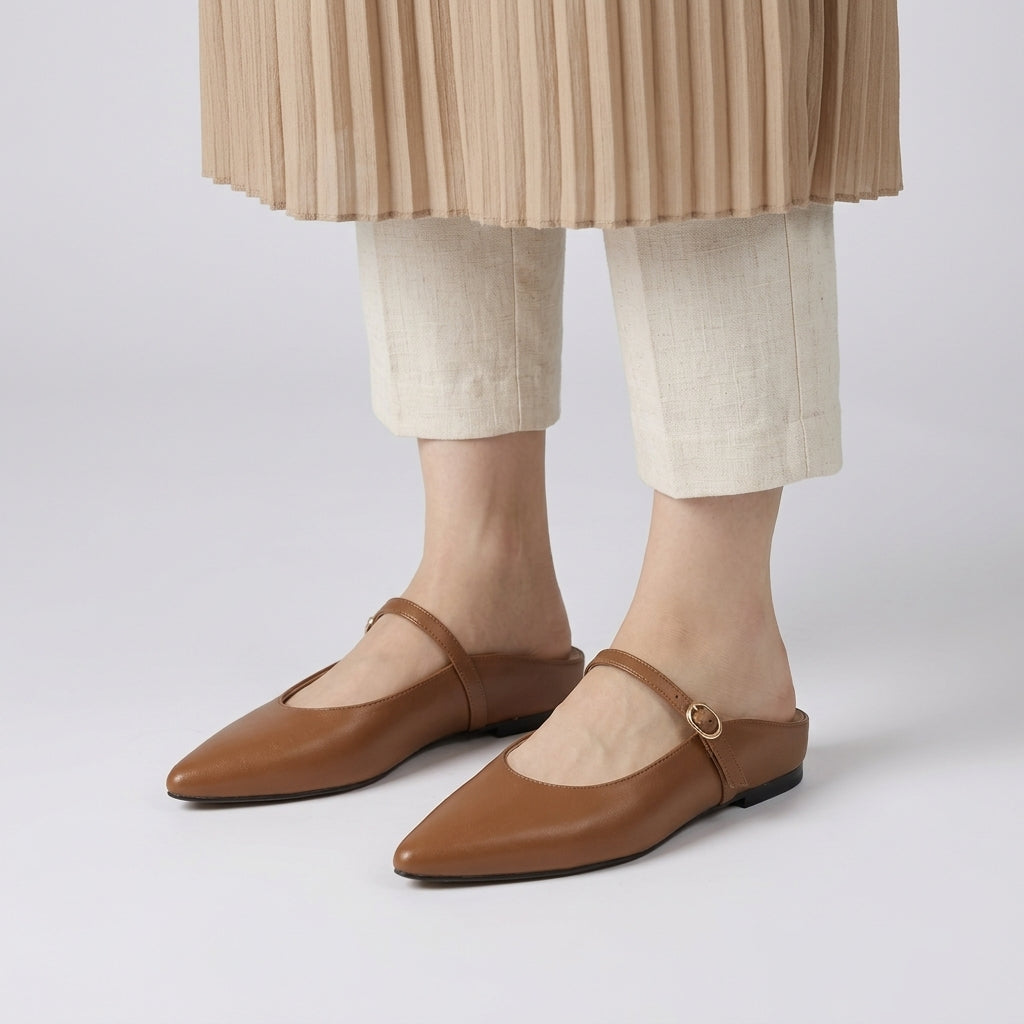 Smooth Leather Mule