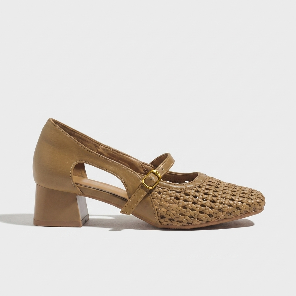 Spencer Woven Mary Jane — Brown | Hudson & Wells