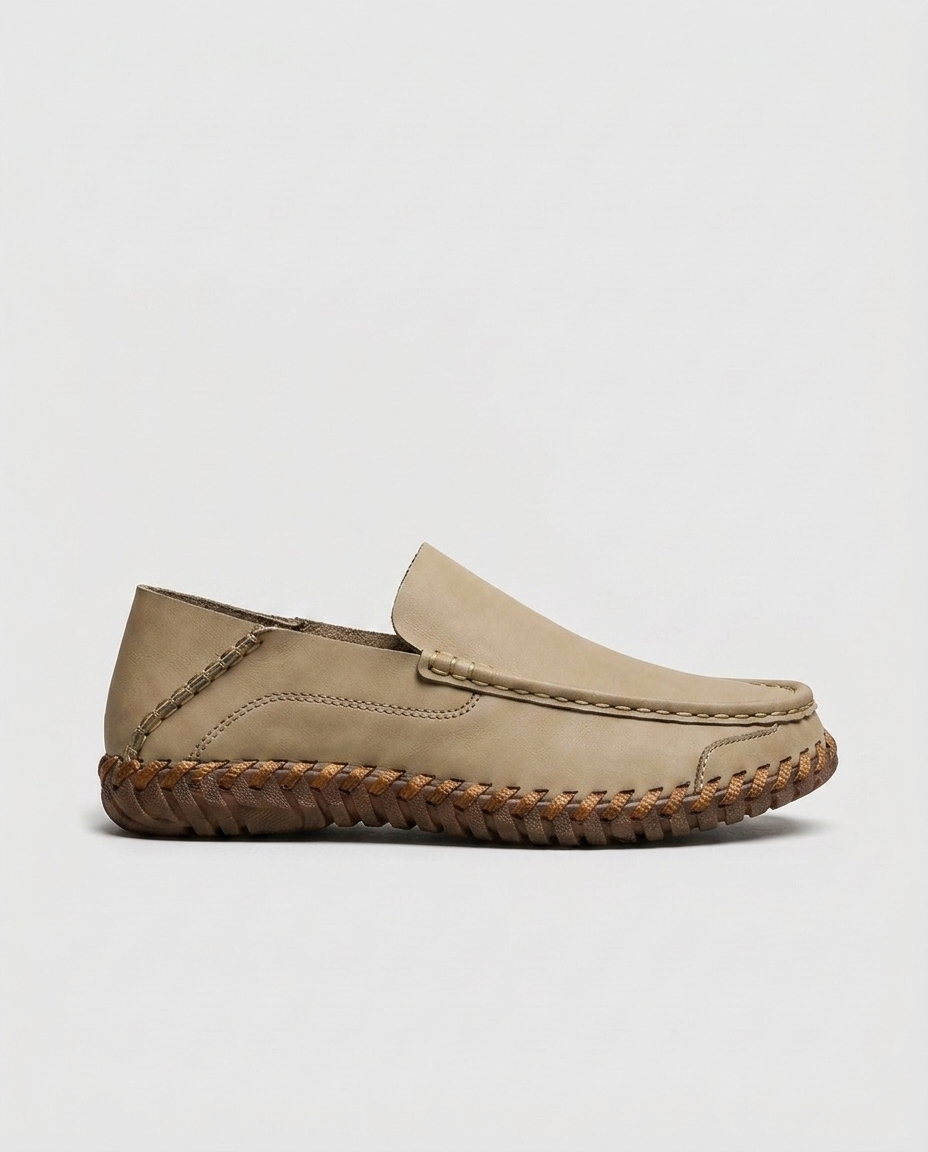 Sterling Moc-Toe Loafer — Khaki | Hudson & Wells