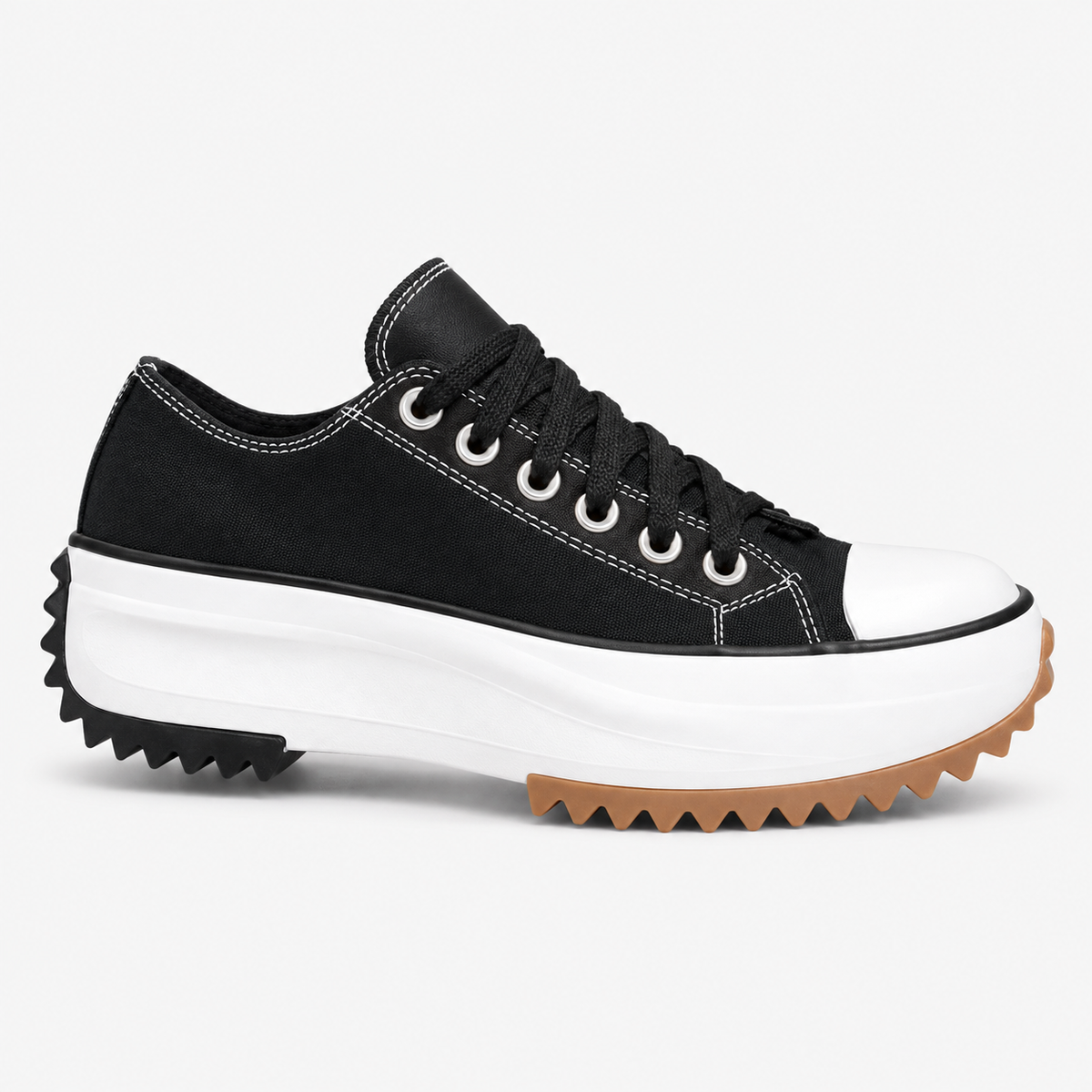 Sterling Ridged Platform Sneaker — Black | Hudson & Wells