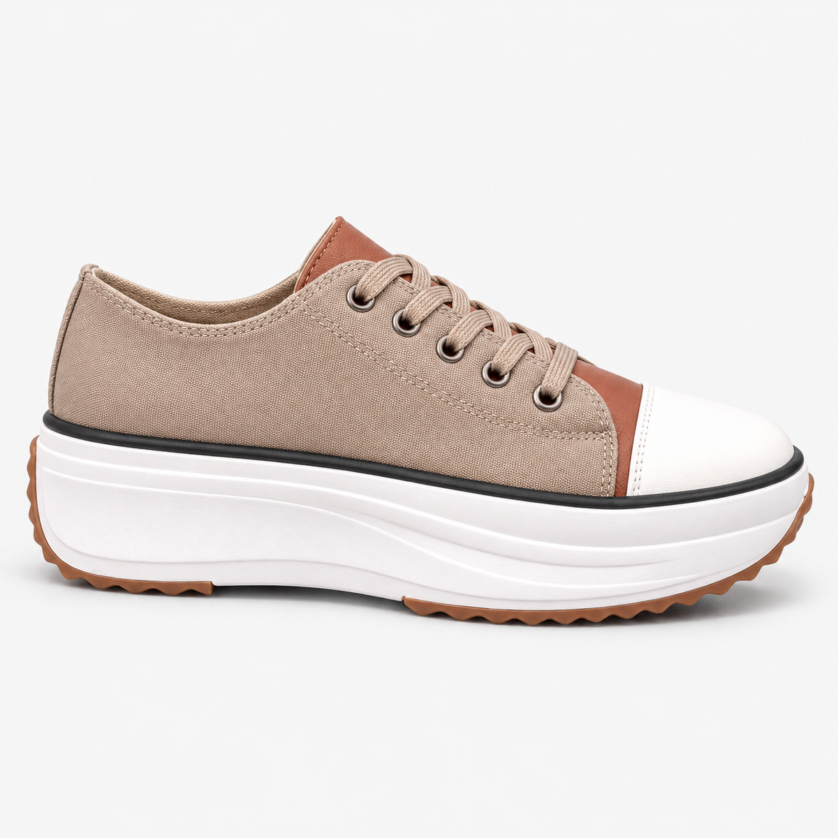 Sterling Ridged Platform Sneaker — Khaki | Hudson & Wells