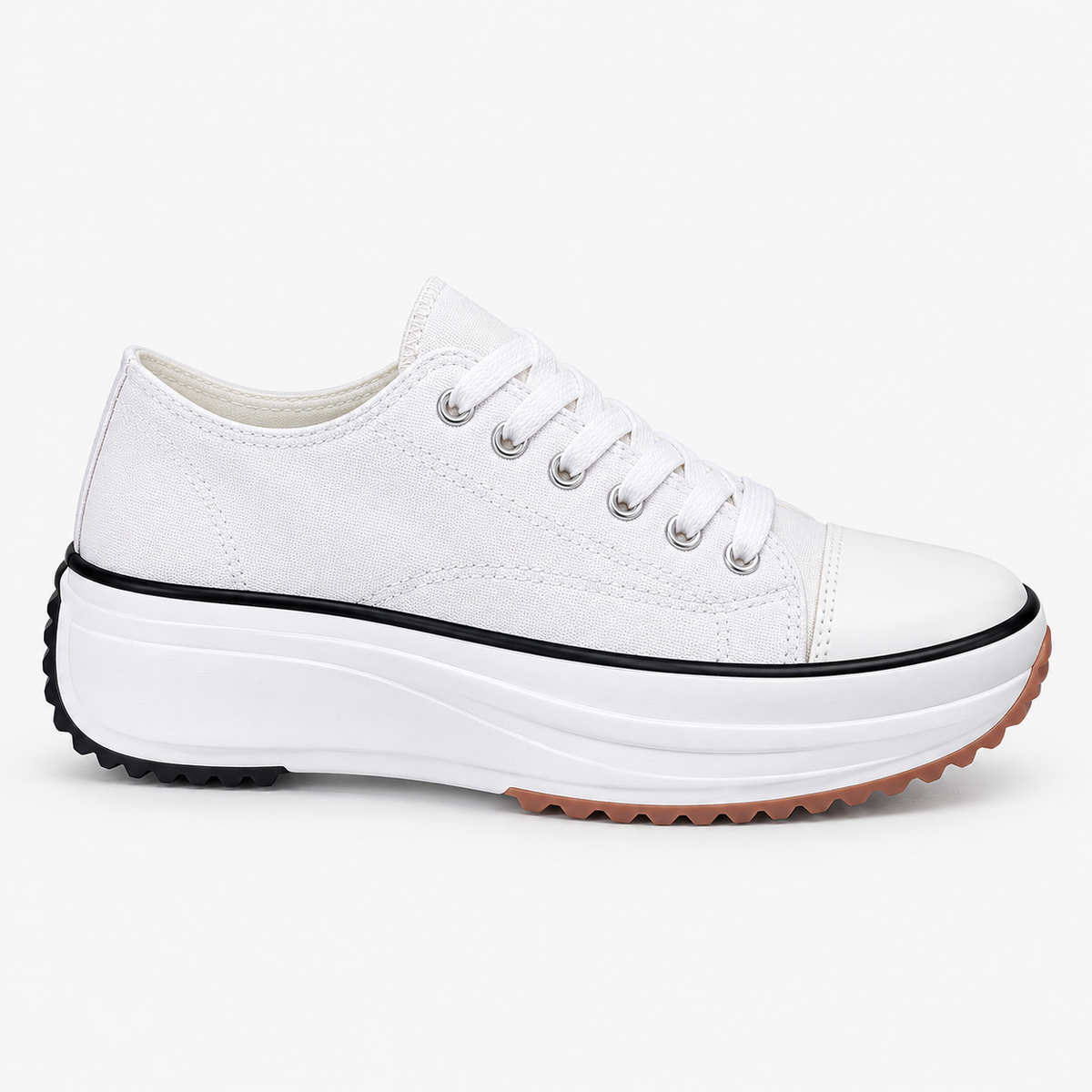 Sterling Ridged Platform Sneaker — White | Hudson & Wells